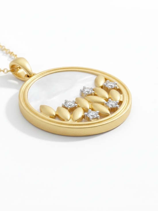 NEW Freida Rothman “FLEUR BLOOM” Mother of Pearl | MOP pendant necklace - Picture 5 of 7